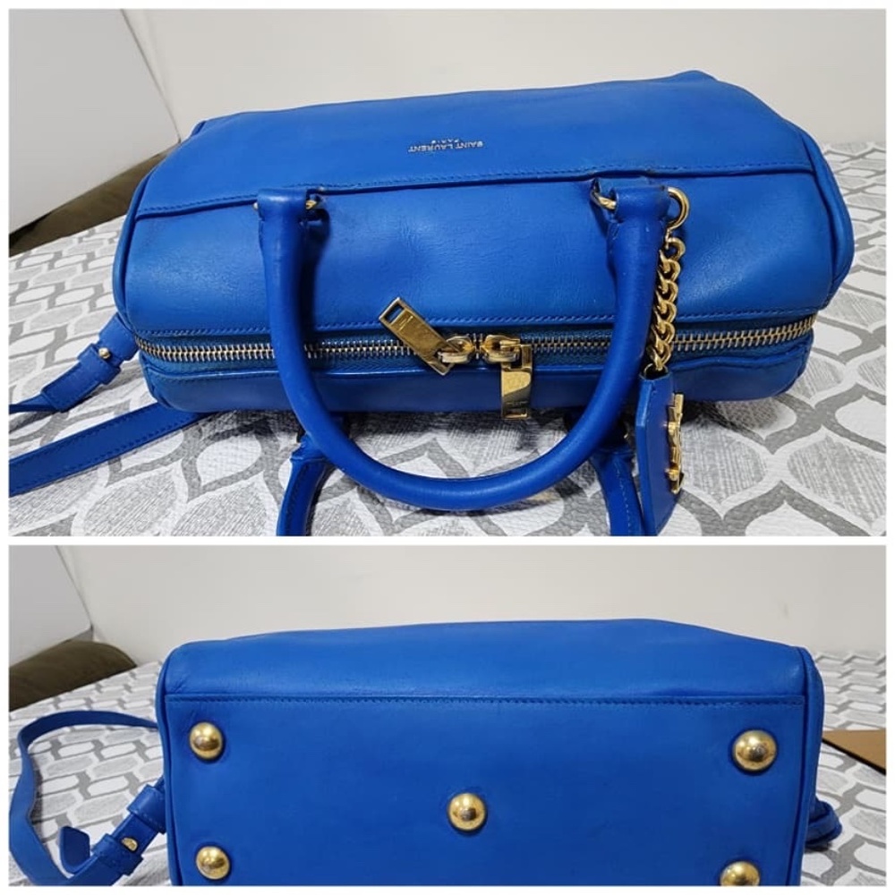 Authentic Saint Laurent Classic Duffle 6 Satchel Bag Blue - Picture 6 of 16